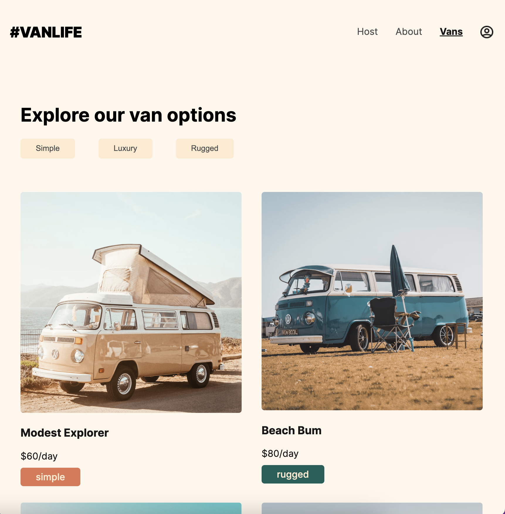 Vanlife app preview